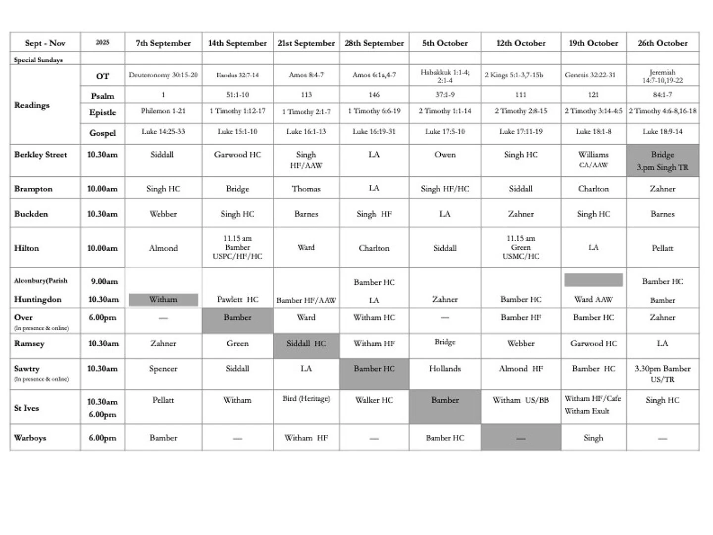 worship opportunities sept  october 2025