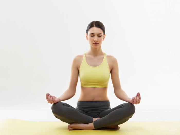 yoga pilates sitting class pose