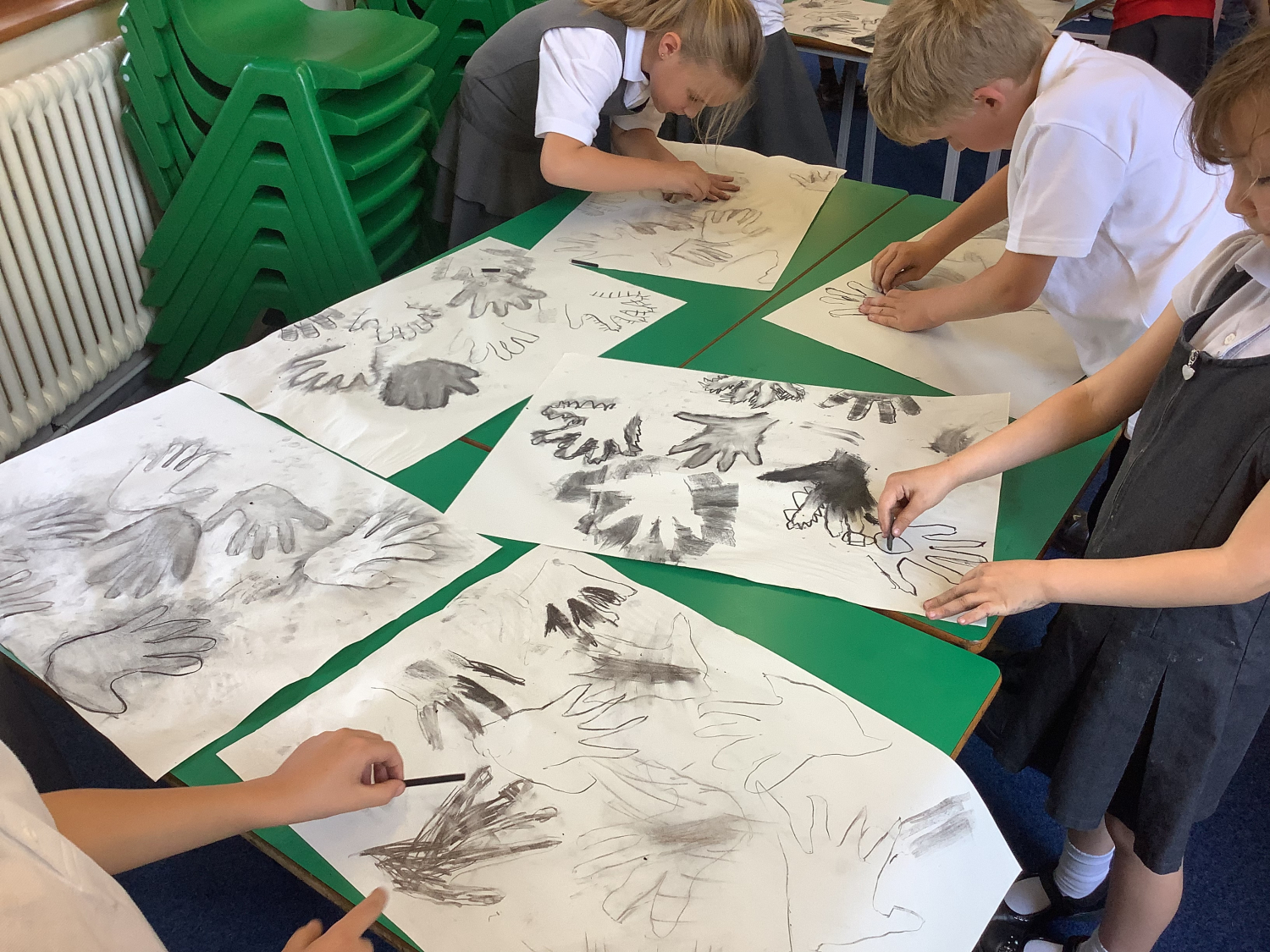 Wrenbury Primary School - - Creating cave paintings in Base 3